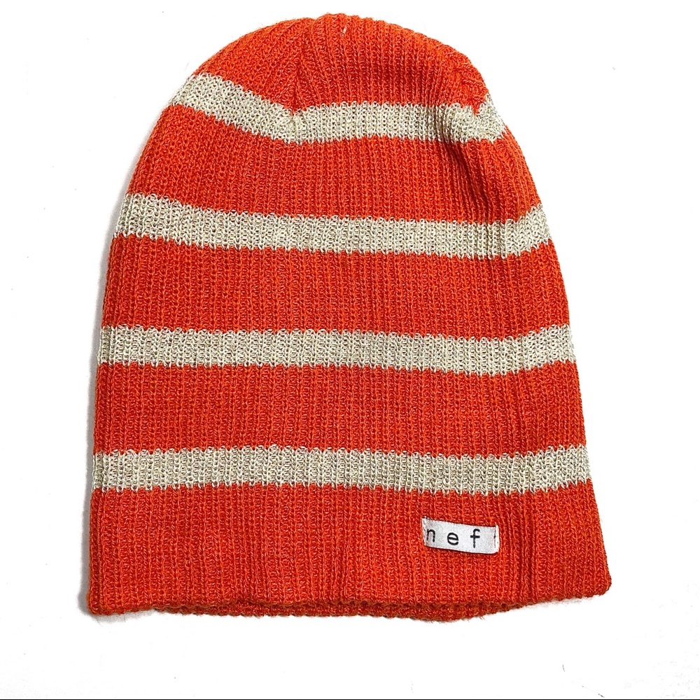 Neff beanie orange/white stripes one size